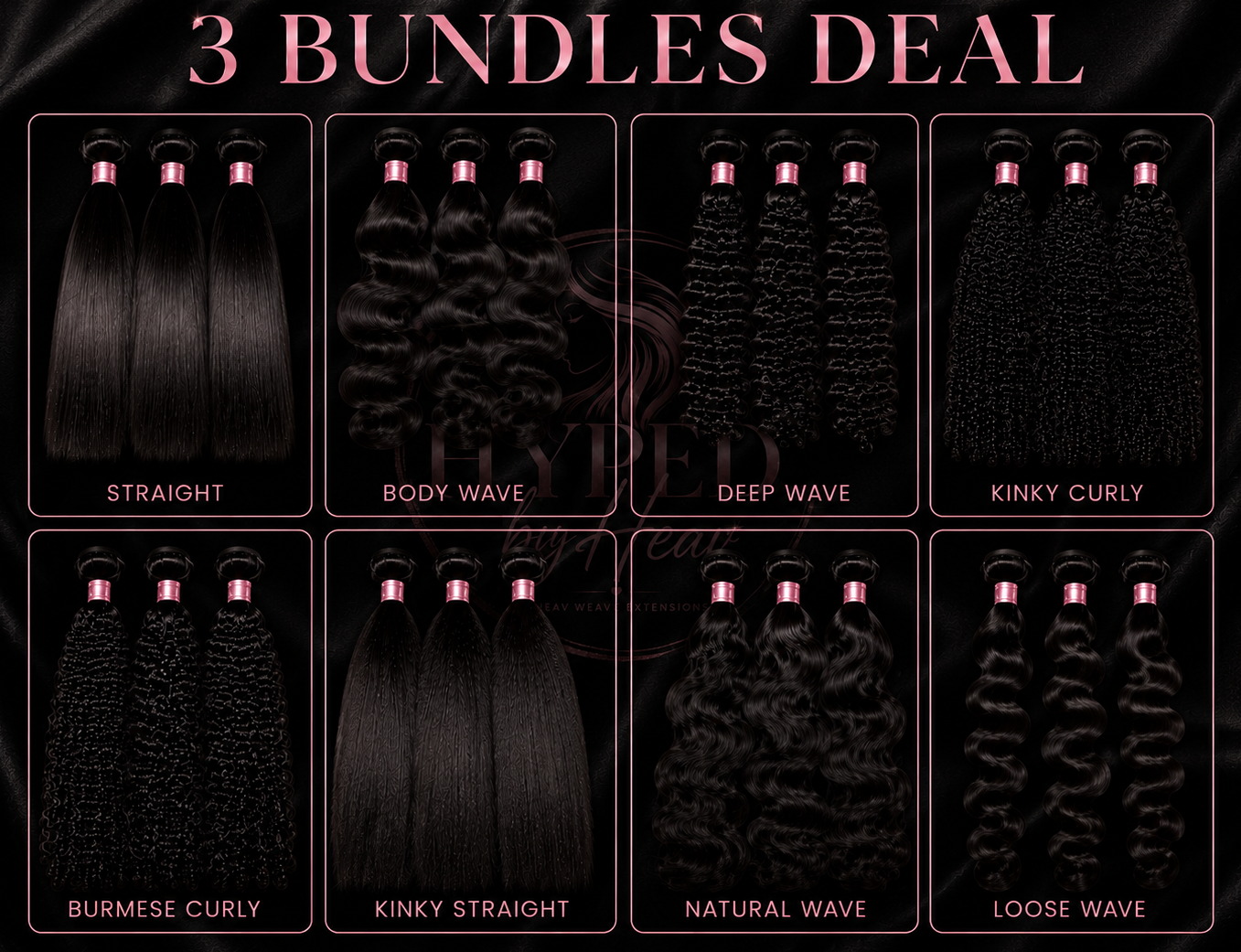 3 Bundle Deal (Natural Color Texture Collection) (10-36 Inches)(8 Textures)