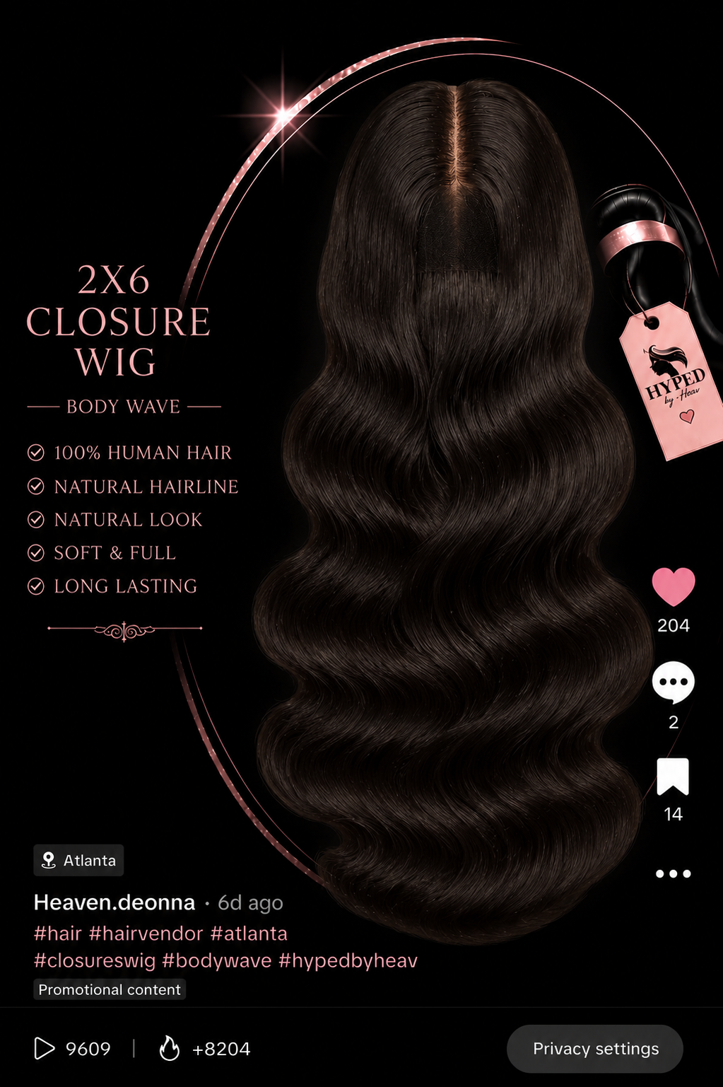 2x6 Body Wave HD Lace Frontal Wig (12-30 inch)