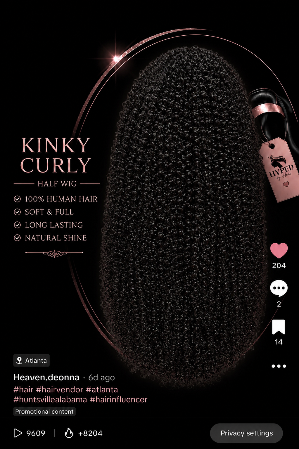 Kinky Curly Half Wig (12-30 inch)