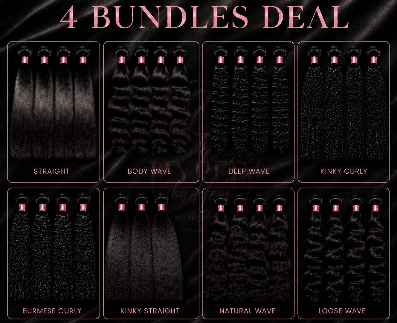 4 Bundle Deal (Natural Color Texture Collection) (18-36 Inches)(8 Textures)